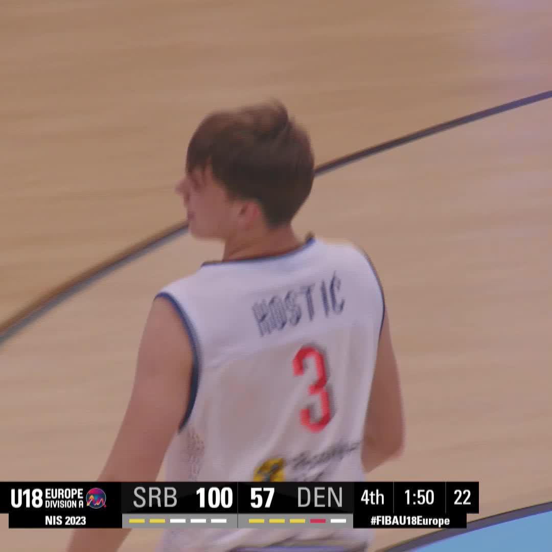 16-year-old Andrej Kostic making an impact &amp; the fans are LOVING IT ❤️🇷🇸 #FIBAU18Europe