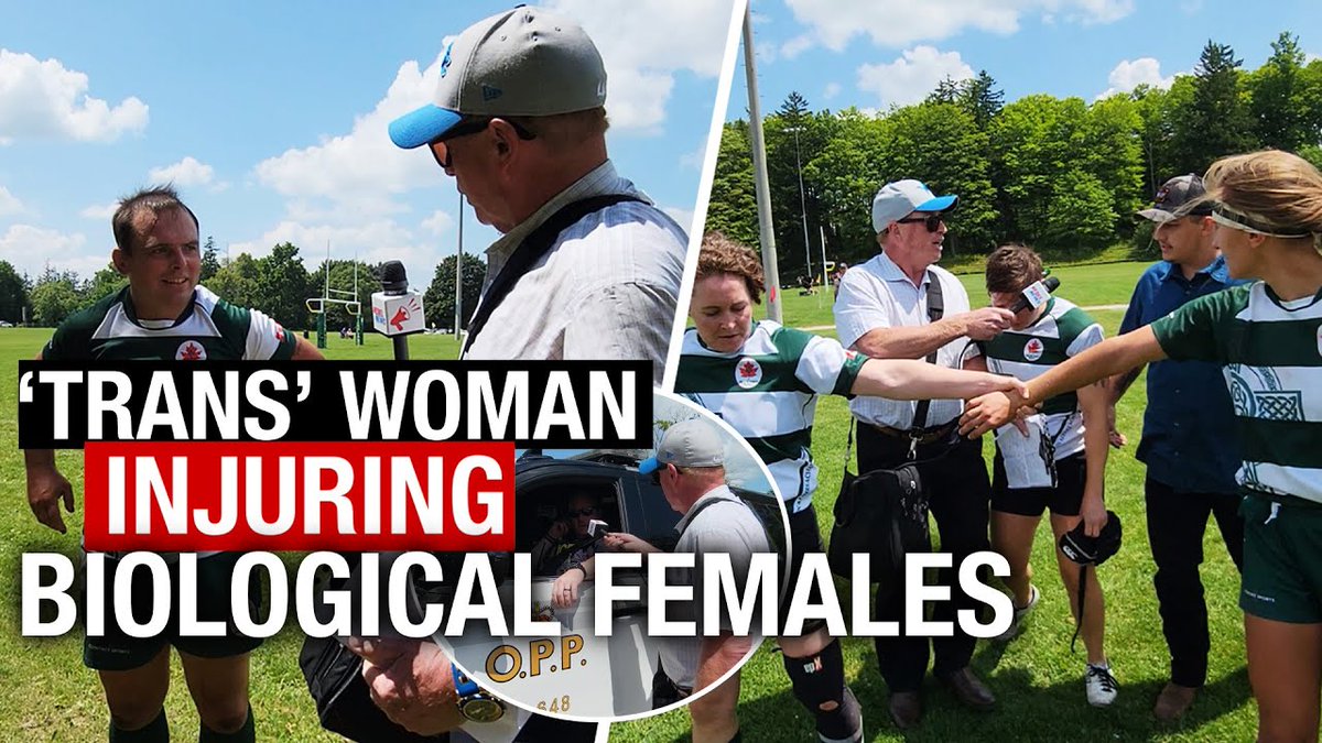 'Trans' rugby player confronted as unhinged teammates scream, police arrive One of the three women injured by Ash Davis last month has said, 'I had never been hit like that before, even at the competitive women’s level. There was so much more brute force. There are women who are bigger than him, but no girl hits like that. This is a strong human.' Meet Ash Davis. Or is it “Ashley” these days? Mr. Davis plays for the Fergus Highlanders WOMEN’s team. He tackles hard. Just ask those three women players who suited up for the Stoney Creek Camels last month who had to be removed from the game thanks to Ash’s debilitating tackles. Ash is clearly a male; in fact, he doesn’t even try to look female. He has an Adam’s apple. Male pattern baldness is setting in. And it’s impossible to ignore those leg muscles. We visited Fergus, Ont. last Saturday to take in a game between the Highlanders and Burlington. We think it is safe to describe Ash’s style as “ambush-predator.” Which is to say, he spends most of his time on the pitch casually strolling around, not that active at all. But what he’s actually doing is waiting for a female player on the other side to take procession of the ball. Then he goes into charging rhino mode. Think of that infamous hit Scott Stevens rendered onto Eric Lindros a few decades ago — that is Ash’s style. Except he’s a male and his victims are female. It is outrageous. It is egregious. And it is clearly unsafe for real women to play against this brute. And it is perhaps the most overlooked, underreported Canadian sports story of 2023. As far as we can see, Joe Warmington of the Toronto Sun is the only mainstream media scribe to pen a story on this gender-bending grifter. Indeed, Warmington noted that female players with the Stony Creek team felt as though they were being “hit by a bus on the field. Or a truck.” Stated one injured player: “I had never been hit like that before, even at the competitive women’s level. There was so much more brute force. There are women who are bigger than him, but no girl hits like that. This is a strong human.” Naturally, given our cancel culture environment that is championed by the rainbow mafia, the woman did not want to give her name. Diana Murphy, a friend of some of the players, tweeted: “Three women’s rugby players had to be removed from a game and treated for injuries from hits sustained by a transwoman” and that she feels “Trans have no place in women’s sports.”
