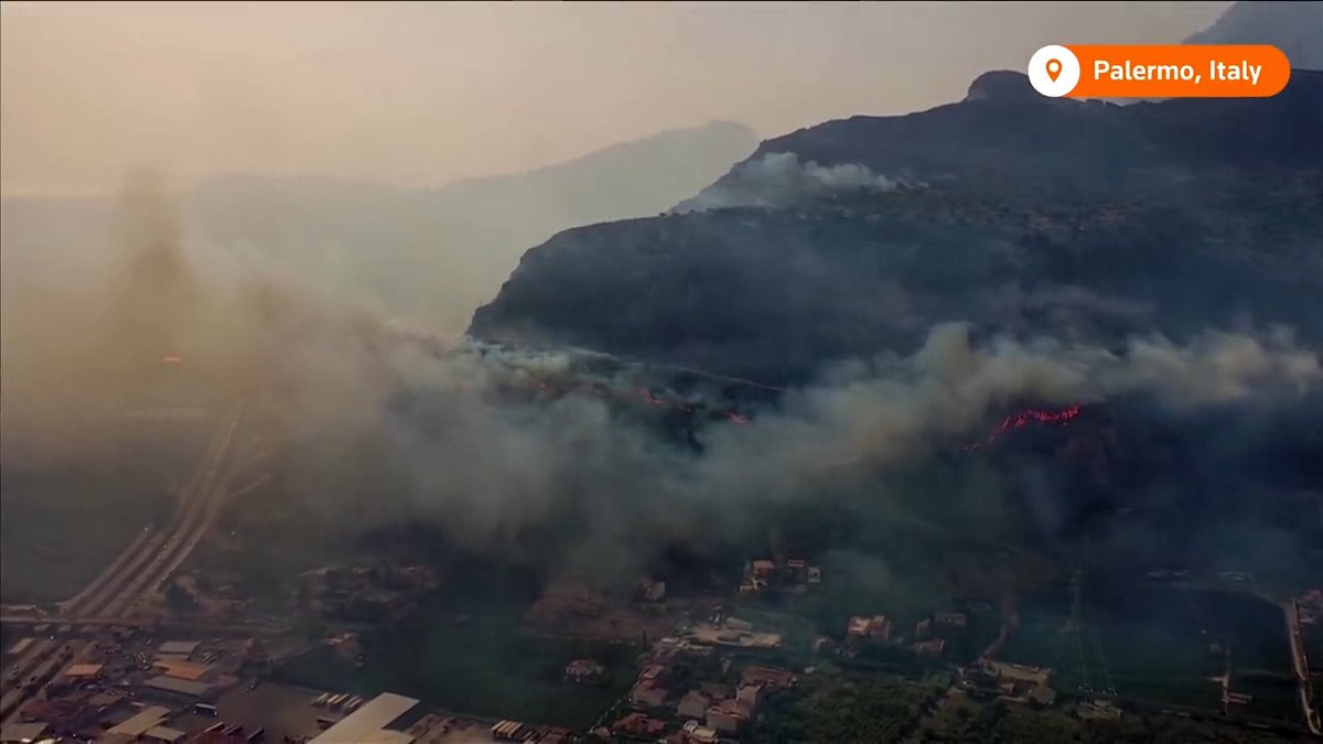 At least three people have died as wildfires burn in Palermo, the capital on the Italian island of Sicily