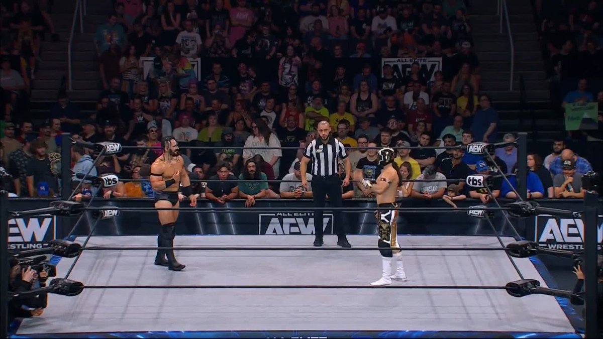 "Hey, Gravity! It's me" - PAC to Gravity. Watch #AEWDynamite LIVE on TBS BASTARD | Gravity_luchador