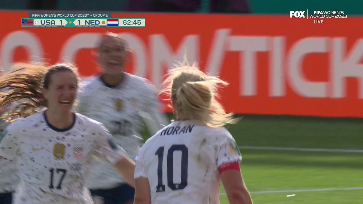 WHO ELSE BUT HORAN?! What a finish to level the score for the U.S. Women's National Soccer Team 🎯🇺🇸