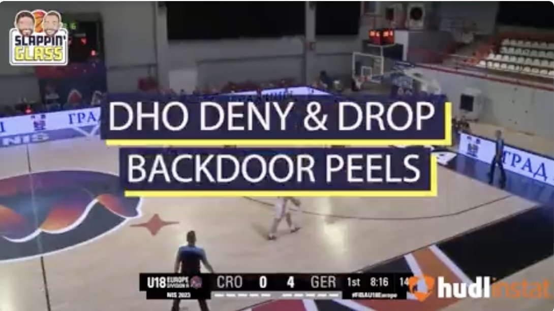 { DHO Deny & Drop - Backdoor Peels } Applying the peel switch to an aggressive DHO denial, by dropping the big into centerfields to pick up any backdoor cuts or passes. Hudl Analysis Will Voigt
