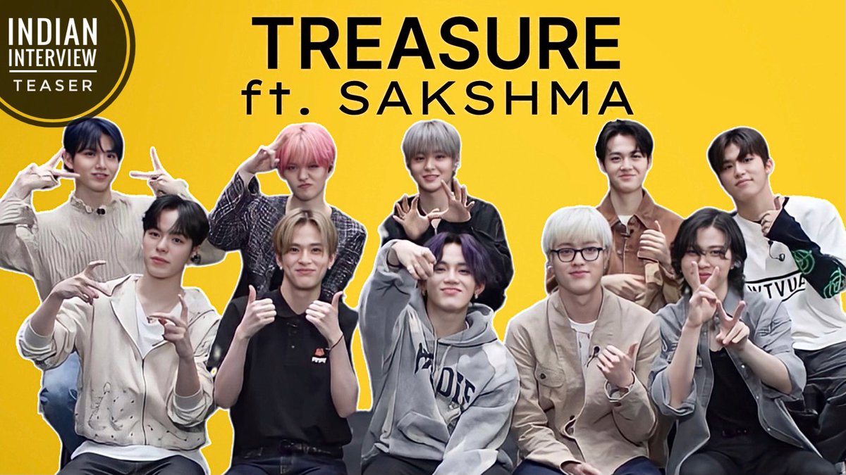 INDIAN TREASURE MAKERS! Here’s a sneak-peek into Sakshma Srivastav's exclusive interview with K-Pop sensation TREASURE! Watch the full episode on 29th July! #TREASURE_REBOOT #TREASURE_T5 #bonabona #kpop #teumes #enow #sakshmasrivastav #sakshma #YG YG FAMILY