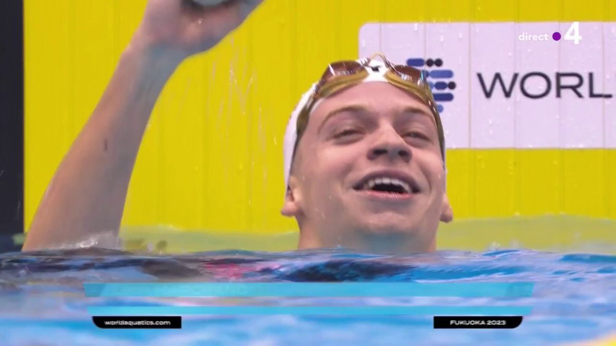 🥇🇫🇷 ALERTE INFO - 3e titre de champion du monde en 5 jours pour Léon Marchand, sur le 200m 4 nages. (France 4)