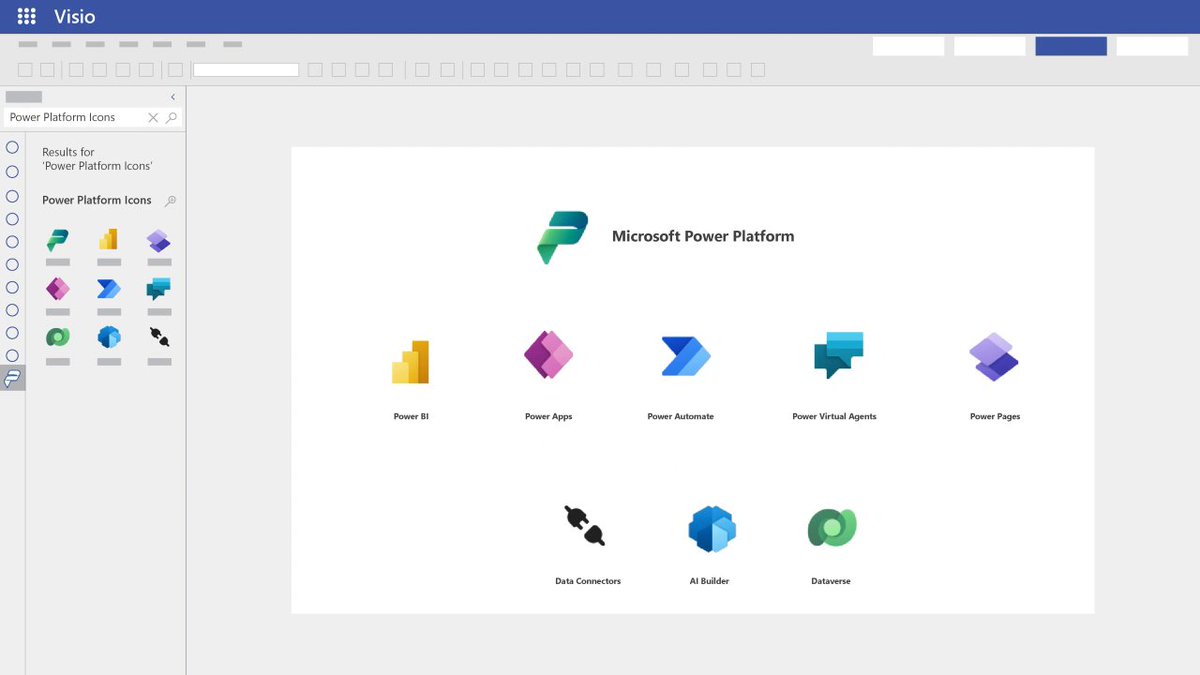 We've added a new stencil of Microsoft icons in Visio for the web to help illustrate your solutions built on Power Platform: #MicrosoftVisio #PowerPlatform