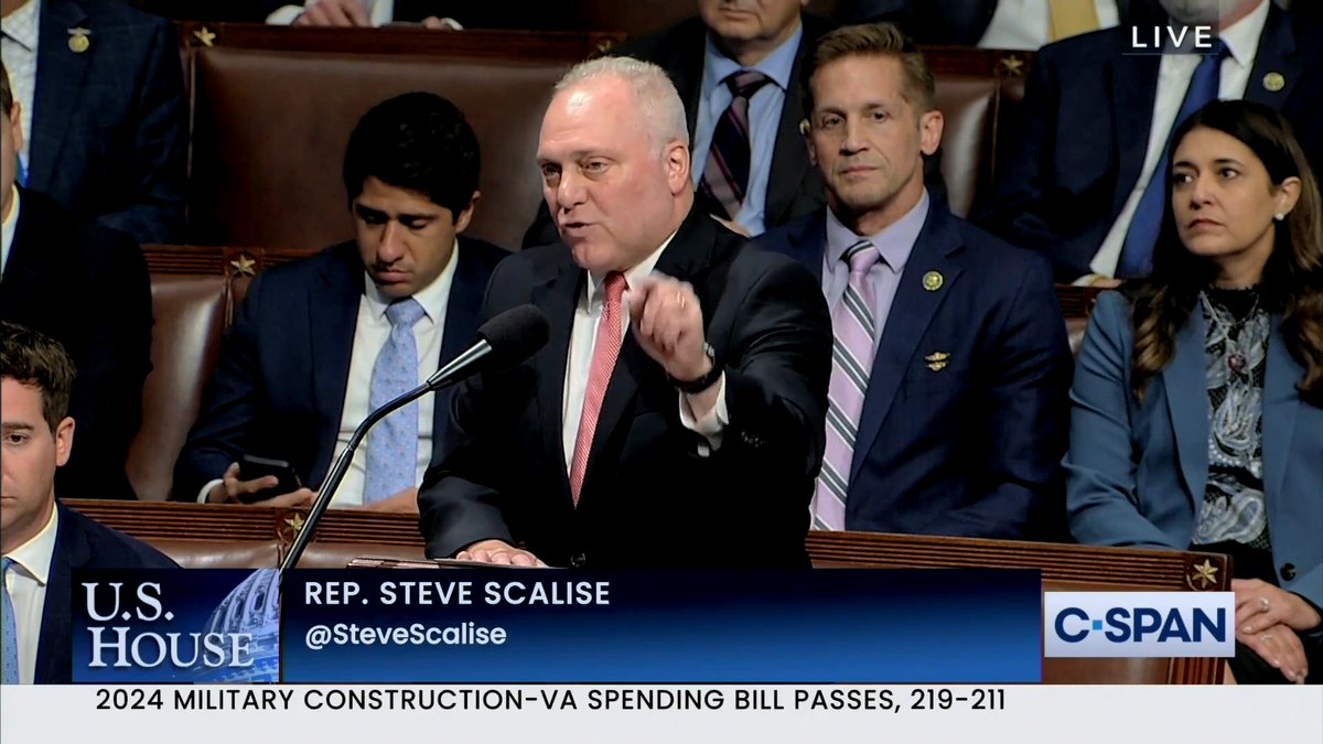 Rep. Steve Scalise: “We just passed a bill that strengthened those benefits [for veterans]” “Every Democrat voted no!”