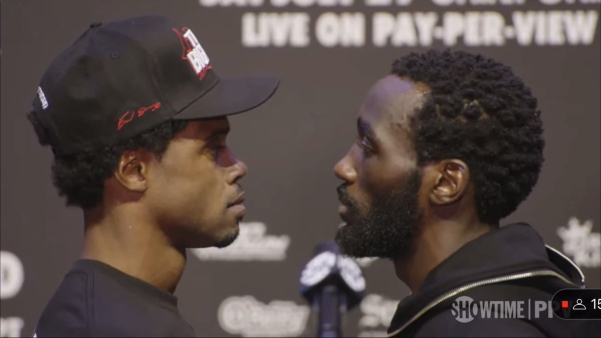 ‼️ Errol Spence vs Terence Crawford face-off at their final press conference ahead of Saturday night… [🎥 Showtime Boxing (Roblox)]