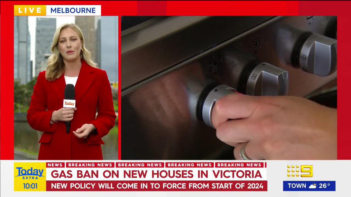 #BREAKING: Gas to be banned in all new Victorian homes from next year. Izabella Staskowski #9News MORE DETAILS: