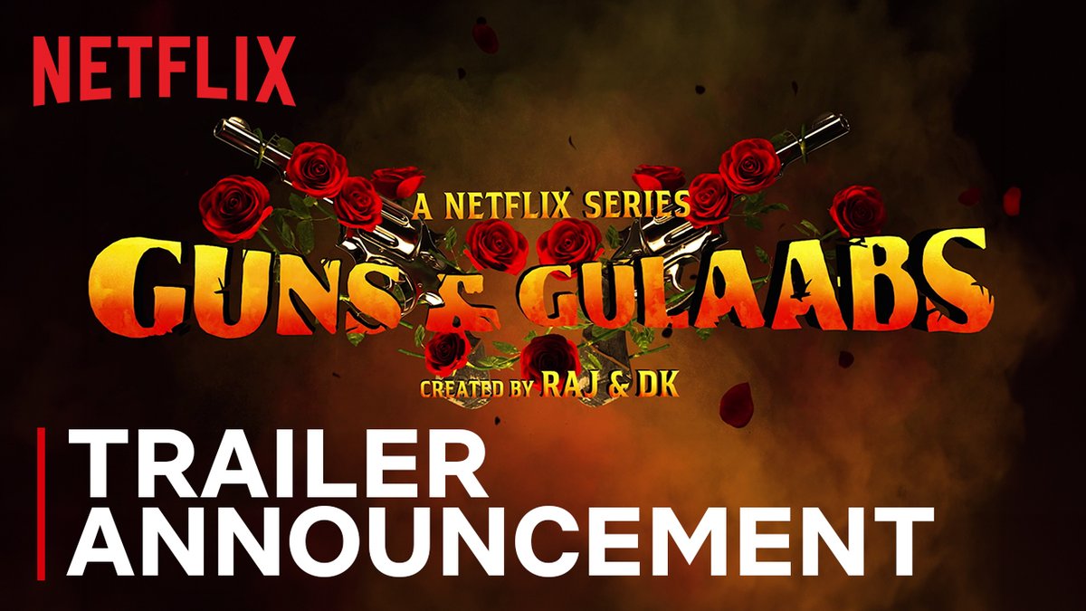 Kasam paida karne wale ki, we can't contain our excitement for Raj & DK's first Netflix series! #GunsAndGulaabs ki romanchak aur manoranjan bhari duniya mein aapka swagat hai. Trailer arrives on August 2nd! 🔫🌹 #GunsAndGulaabsOnNetflix