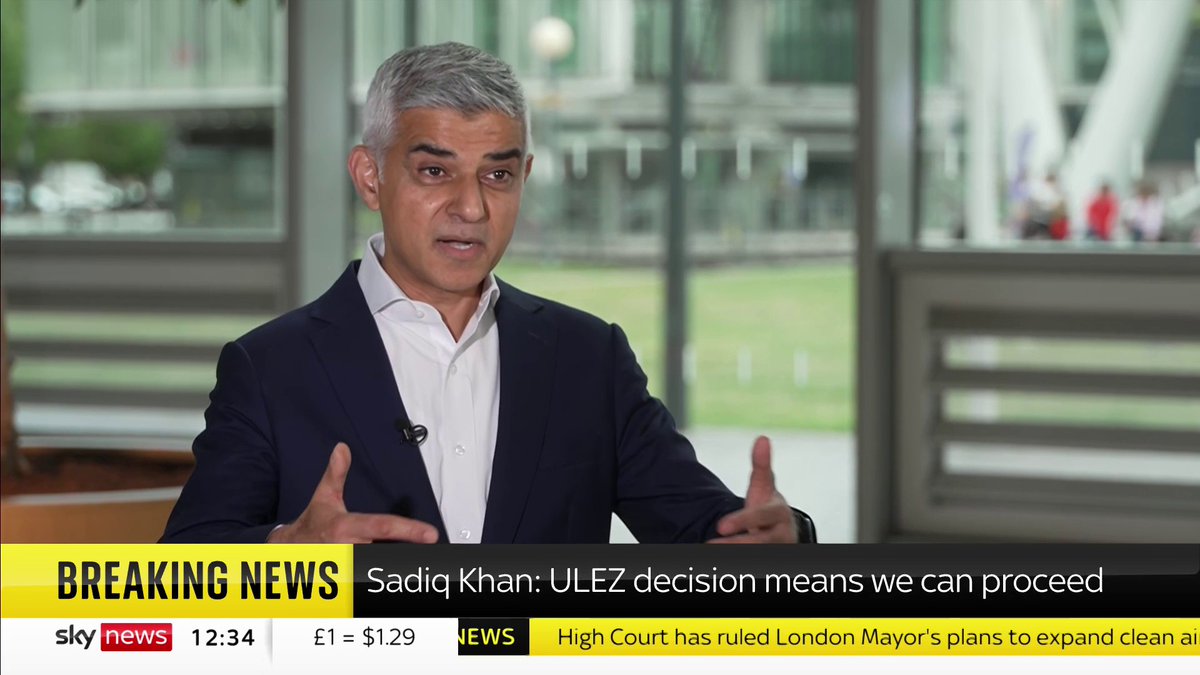"The decision to expand ULEZ was a difficult one for me to take, it wasn't taken lightly, but it's essential we make more progress cleaning up the air in our city." Mayor of London Sadiq Khan reacts to the court decision on ULEZ expansion. 📺 Sky 501