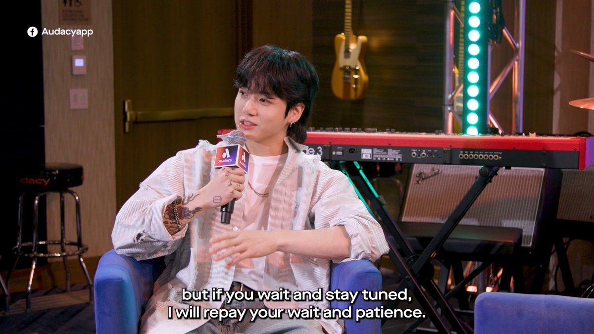 .BTS_official's #Jungkook had a sweet message for #ARMY during #AudacyCheckIn following the release of #Jungkook_Seven 💜 👉 Check out his full chat with Bru from Hard Rock Hotels in NYC: