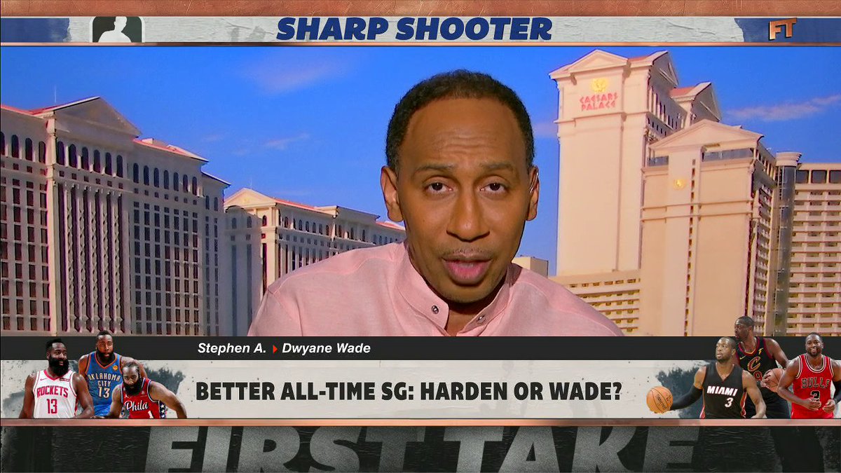 .Stephen A Smith says Dwyane Wade is a better SG than James Harden 👀