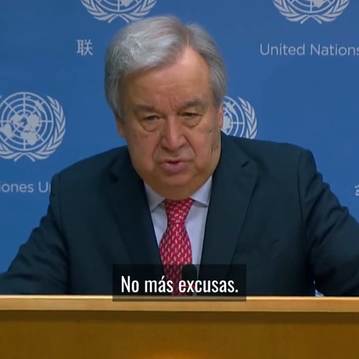 “Julio de 2023 será el mes más caluroso jamás registrado. Las consecuencias son trágicas: Familias huyendo de las llamas. Trabajadores desplomados por el intenso calor. Se acabaron las excusas”. -- António Guterres ante los nuevos datos de la World Meteorological Organization.