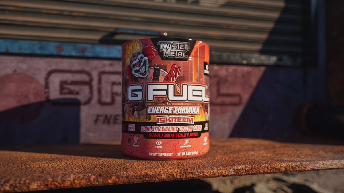 🤡 There’s no CLOWNING around with this BRAND-NEW, Sour Strawberry + Cotton Candy #GFUEL "ISKREEM" flavor! Inspired by the action-comedy series #TwistedMetal, streaming now exclusively on Peacock! 🧡 RT to win a TUB! 2 winners picked next week! 🛒 SHOP: