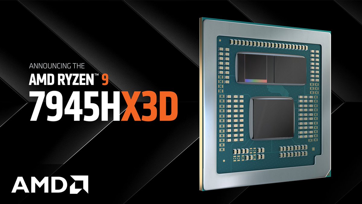 Say hello to the world’s fastest notebook gaming processor, AMD Ryzen 9 7945HX3D. 🏆 AMD’s powerful 3D V-Cache technology is coming to notebooks in the ROG Global Strix SCAR 17 X3D, delivering incredible performance and visuals.
