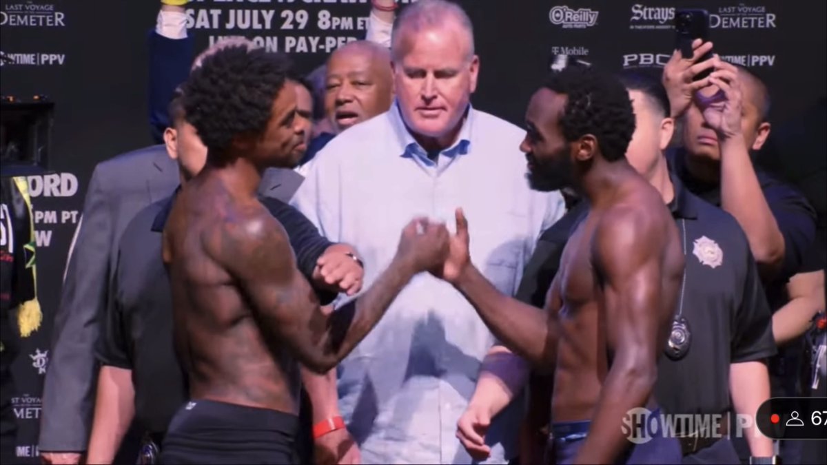 ‼️ Errol Spence vs Terence Crawford FINAL FACE-OFF ahead of tomorrow night… [🎥 @ShowtimeBoxing]