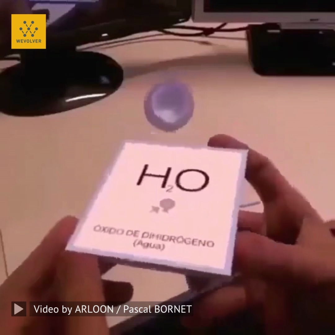 Using Augmented Reality (AR) to learn Chemistry This app leverages augmented reality to visualize different types of bonds, lattices, molecules &amp; orbitals, just by using your device's camera! Credit: ARLOON #innovationtion #technology #metaverse #augmentedreality