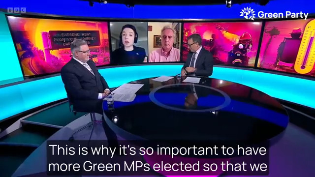 ๐บ "The public understands we need to go faster and yet the Labour and Tory leadership don't seem to." โ๏ธ Carla Denyer lays out the importance of electing more Green MPs to pull the next government in the right direction. Help us elect the next generation of Green MPs ๐