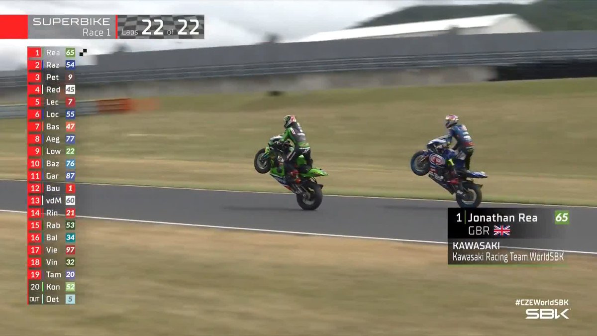 Celebration time for Jonathan Rea and 7oprak 🚀🚀 #WorldSBK | #CZEWorldSBK 🇨🇿