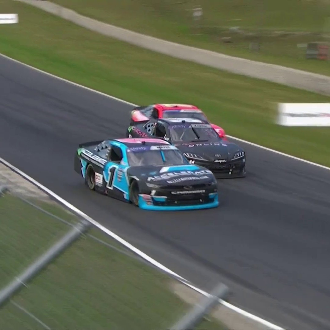 Absolute CHAOS at Road America! 😳 Just enjoy the MADNESS at the front as cars battled for the lead with two to go. @NASCAR_Xfinity