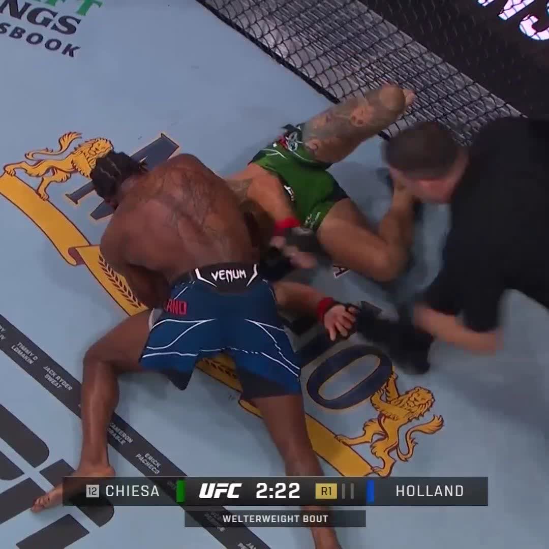 KEVIN HOLLAND BY SUBMISSION 😨 Kevin Holland submits Chiesa in Round 1! #UFC291