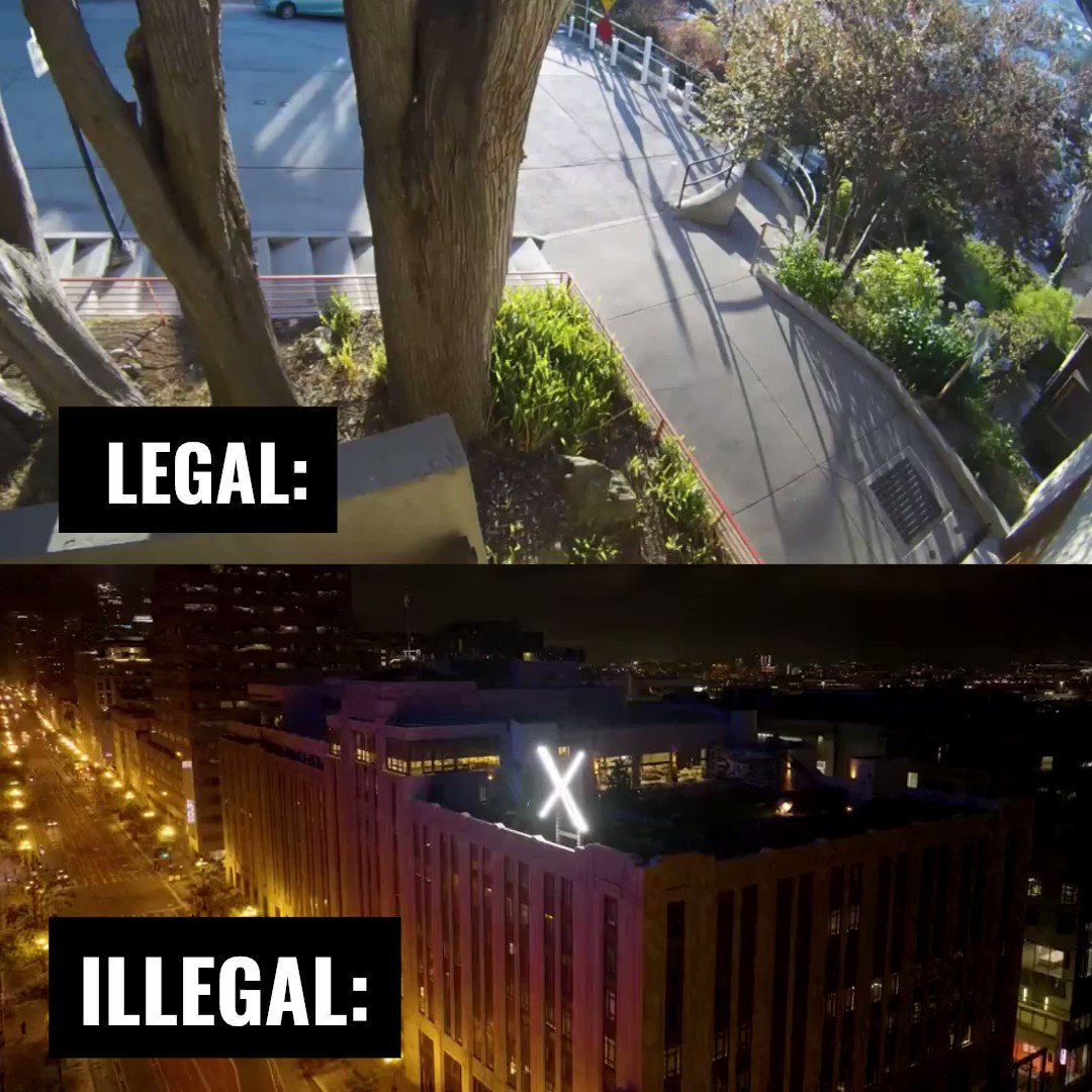 The city of San Francisco has launched a massive safety investigation into Elon Musk for erecting an “X” on his building. The *same* city just DROPPED ALL CHARGES against men who stole a car, drove it through a pedestrian walkway, over a cliff &amp; crashed onto the sidewalk below: