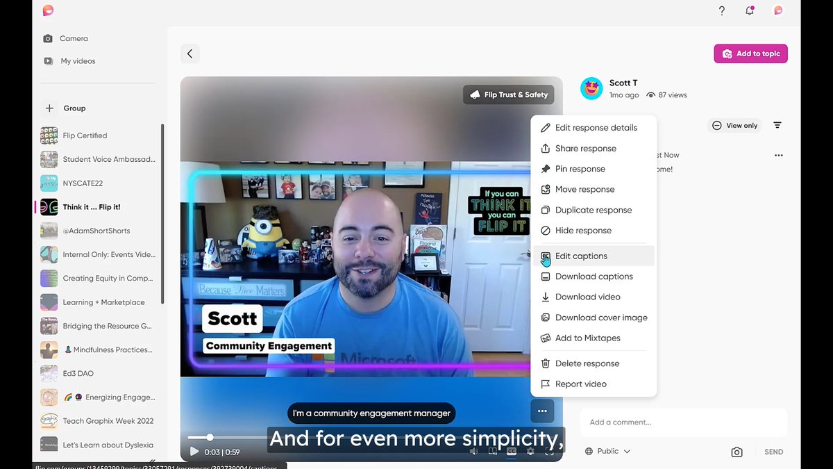 Both educators and students can edit captions side by side with their videos, and automatic moderation makes it safe. 📖