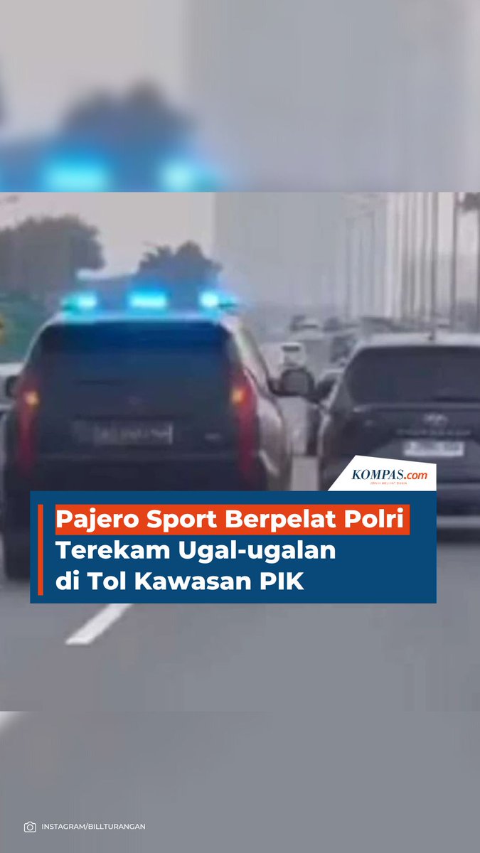 Pajero Sport Berpelat Polri Terekam Ugal-ugalan di Tol Kawasan PIK.