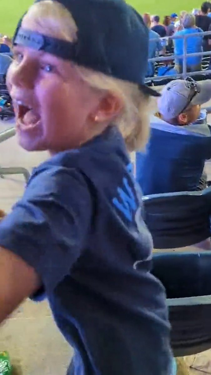 In this moment, Bobby Witt Jr was bigger than baseball. 💙 This young fan was moved to tears when her favorite player hit a #walkoff grand slam. 📹: Ryan Atkinson