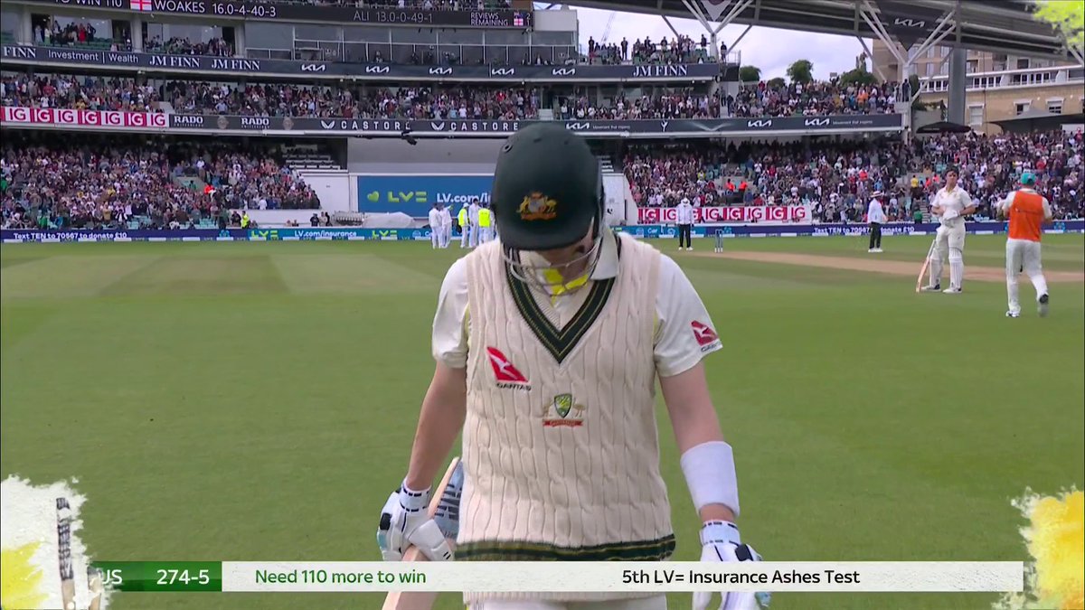It's that man Chris Woakes AGAIN!! 🔥 Steve Smith departs for 54