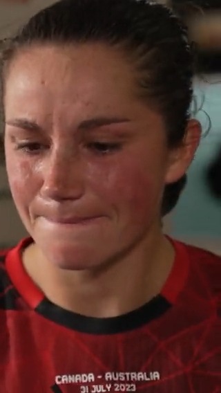 An emotional Jessie Fleming with a message for #CanWNT fans 😔