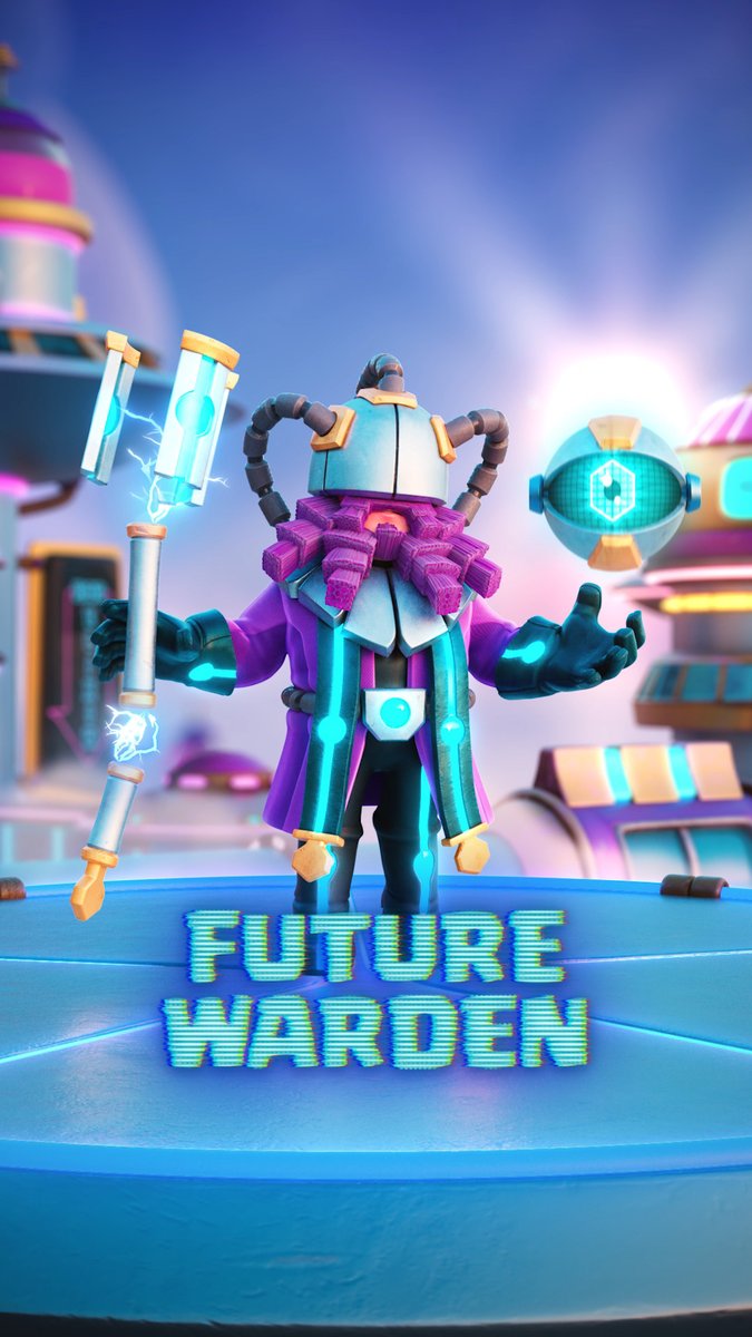This Season, celebrate 11 years of epic battles, countless Wars &amp; the future of Clash! Unlock the Future Warden skin with August's Gold Pass 👁️