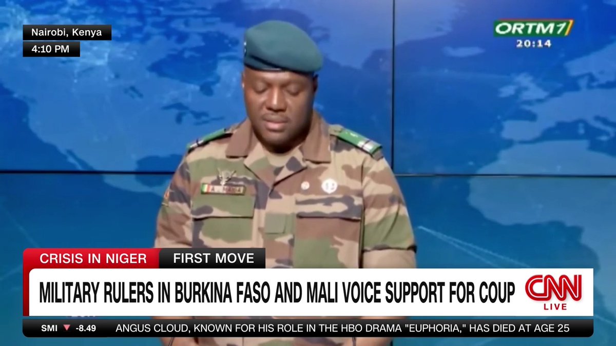 Mali's prime minister read the warning 3 times: "Any military intervention against Niger is tantamount to a declaration of war against Burkina Faso and Mali." In Guinea, another televised statement of solidarity from the club of coup leaders