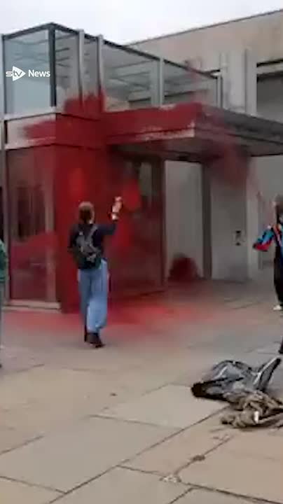 Climate activists have sprayed red paint on the doors of Scottish Parliament building in protest after Prime Minister Rishi Sunak backed hundreds of new oil and gas licences in the North Sea.