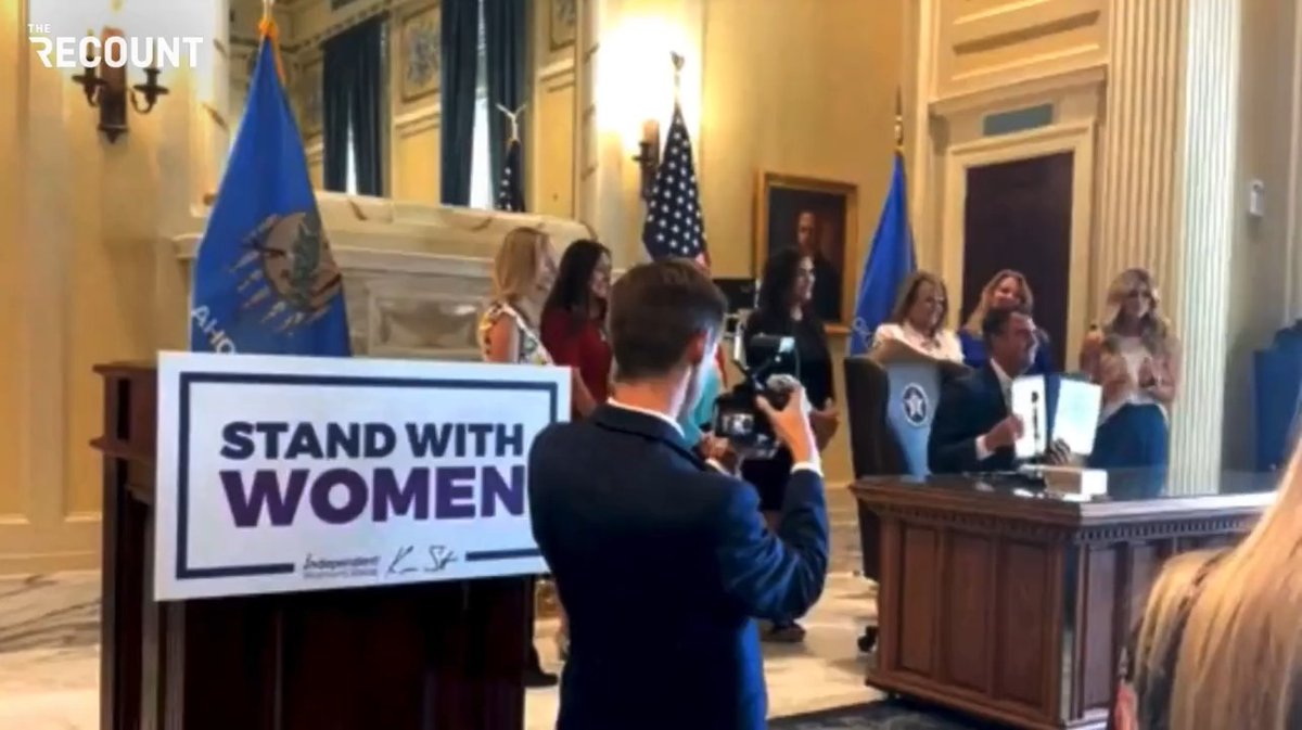 BREAKING: Oklahoma Gov. Kevin Stitt signs the “Women’s Bill of Rights” into law which defines “women” as a “natural person who is female” in state law: “No men will be in women’s prisons, domestic shelters, locker rooms, or bathrooms.”