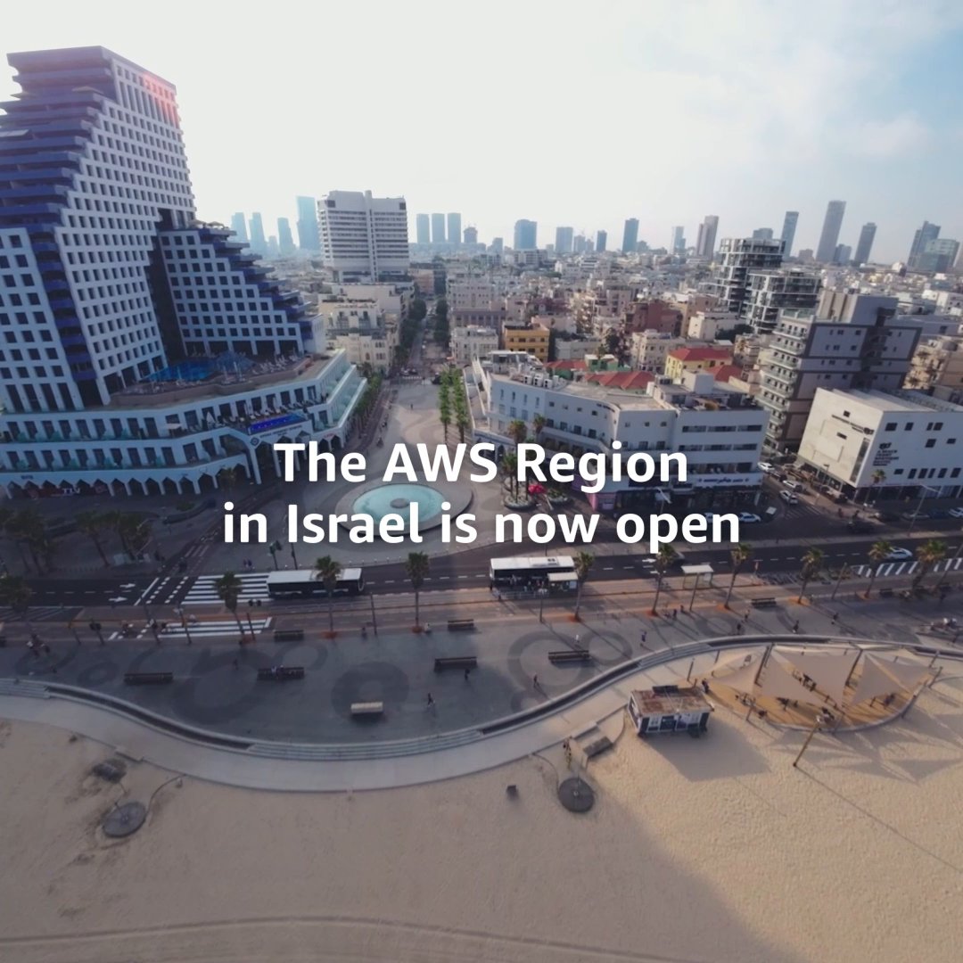 Exciting news in the #CloudComputing community! 🇮🇱☁️🏙️ The #AWS Israel (Tel Aviv) Region is now open. Leverage our secure, flexible, &amp; reliable cloud #GlobalInfrastructure to innovate, grow, &amp; scale your business. #CloudSecurity #Developers 🔗