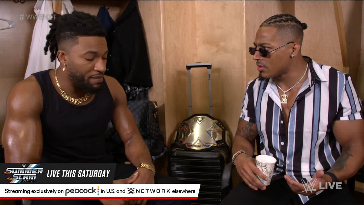 "This ain't no breakup, I just gotta be my own man." Wow, some heavy words just now from Trick Williams... Carmelo Hayes #WWENXT