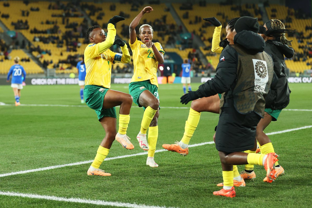 A goal that will be remembered for a very long time! A goal that secured Banyana Banyana’s first-ever #FIFAWWC win. What a moment for South Africa! 🤩 #HereForHer