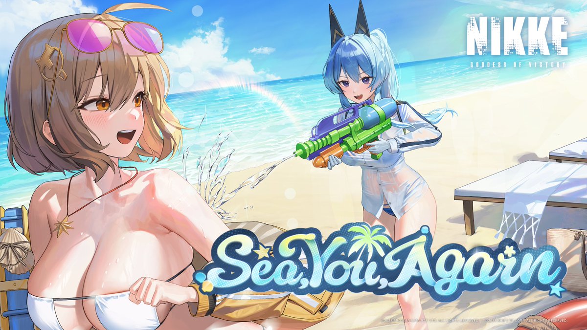 【SEA, YOU, AGAIN PV】 At long last, everyone is gathered at the sea. The quiet sun rays and the refreshing cool waters provided a temporary escape from their daily routine. ☀️🌊 Commander, are you ready to continue the journey towards SEA, YOU, AGAIN? #NIKKE
