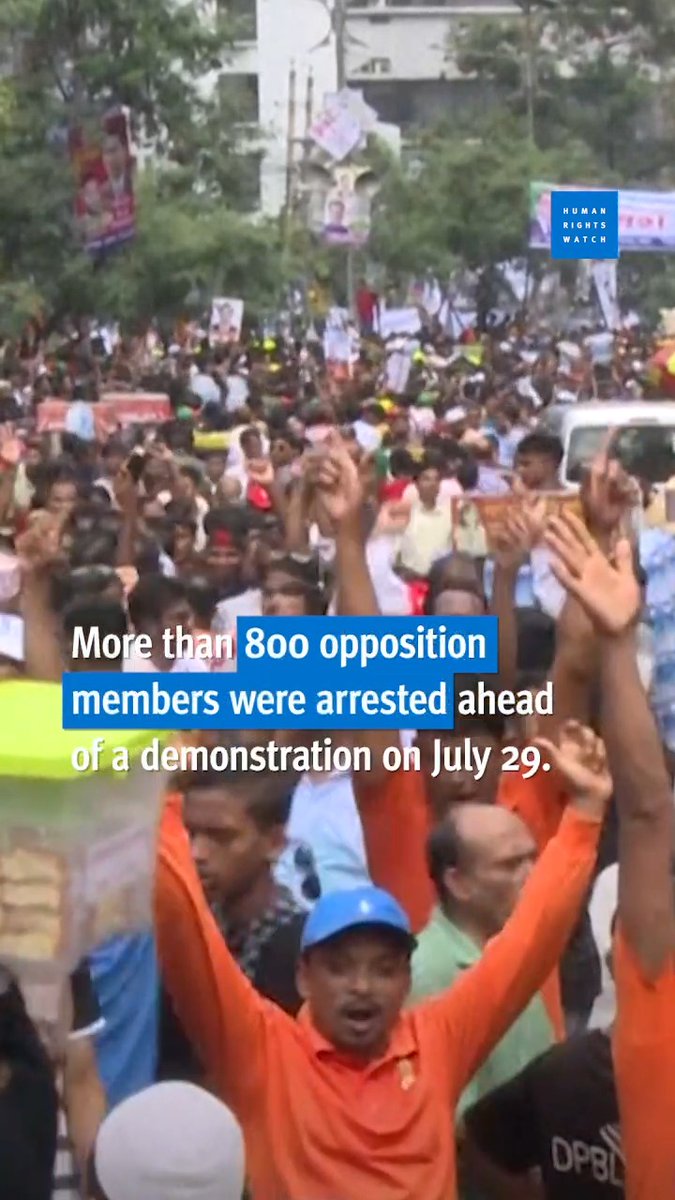 During recent protests in Bangladesh, police beat opposition supporters and indiscriminately fired rubber bullets, tear gas, and water cannons.