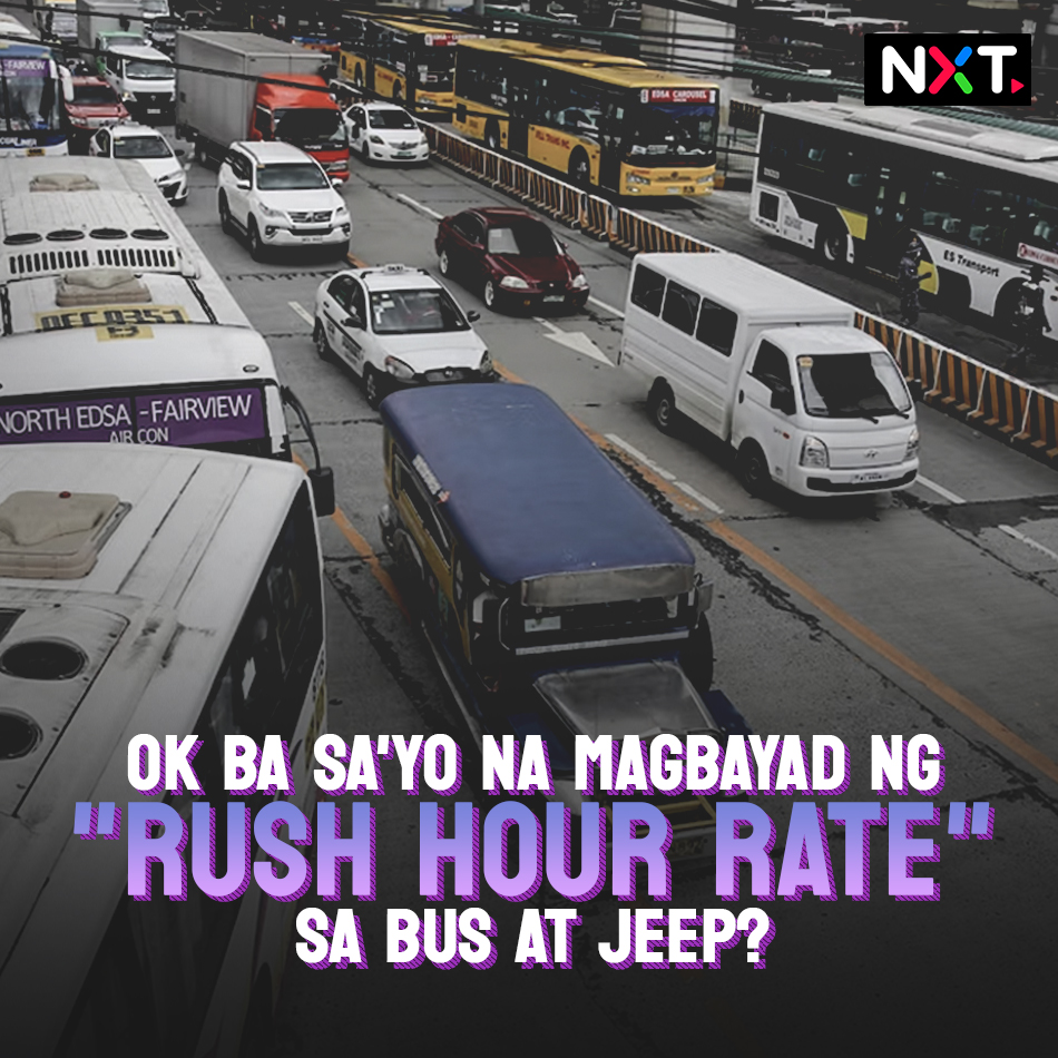 Pinag-aaralan ang petisyon para sa paniningil ng "rush hour rate" sa mga pampublikong sasakyan. Sa ilalim ng proposal, papayagan ang mga jeep at bus na maningil ng dagdag na P1 at P2 sa pamasahe tuwing rush hour o mula 5 a.m. at 8 a.m. at mula 4 p.m. hanggang 8 p.m. #NXT