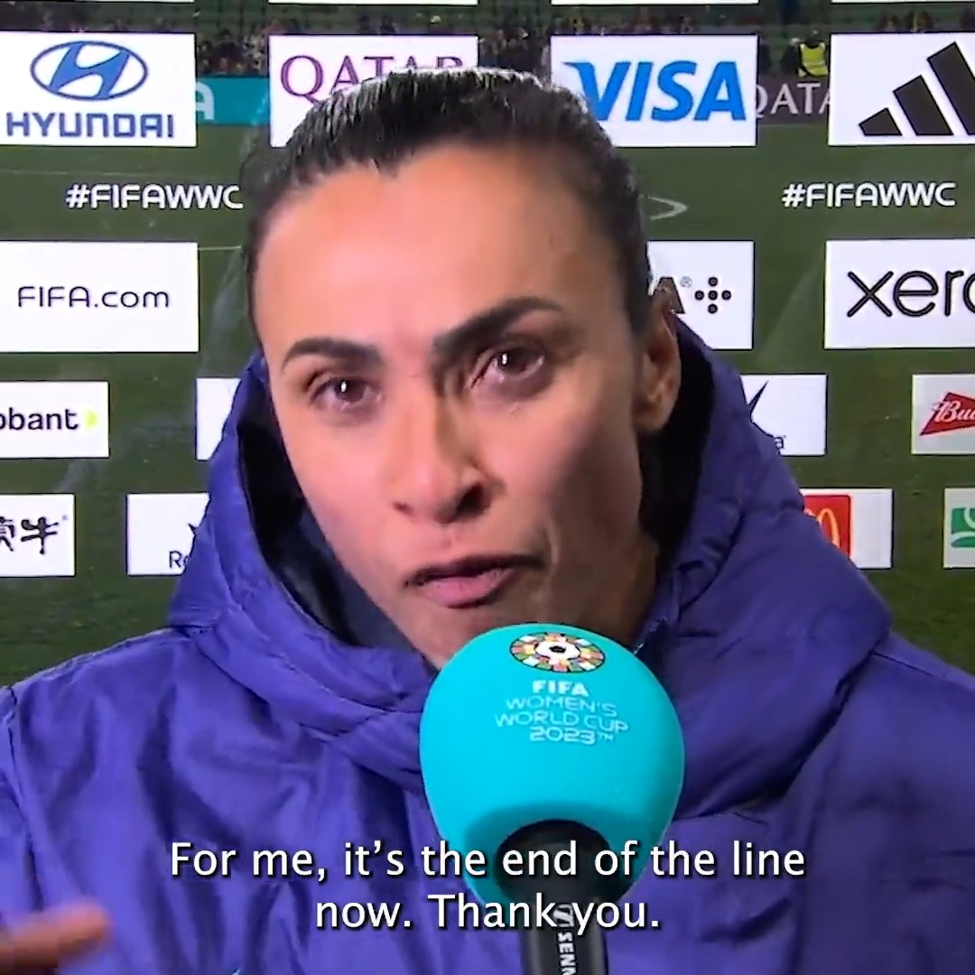 "Keep supporting. Because for them it's just the beginning. For me, it's the end of the line now. Thank you." Marta's passionate postgame speech will give you chills ❤️🇧🇷