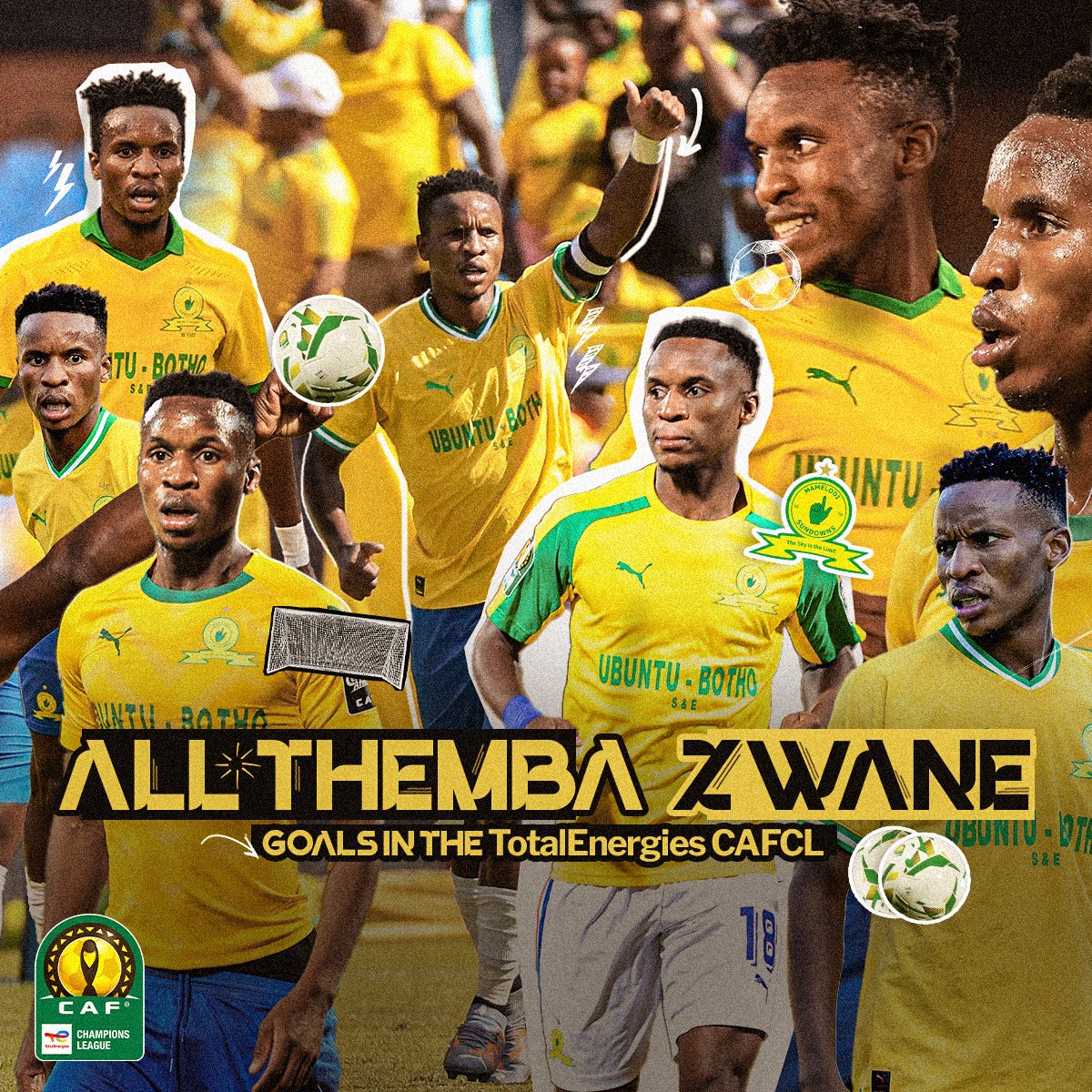 Iconic #TotalEnergiesCAFCL player. Iconic Mamelodi Sundowns FC player. 🤯 Check Themba Zwane’s entire goal list in the competition and tell us which is your favourite. 👇
