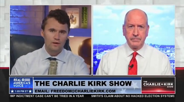 I spoke with @Charliekirk11 today about the DOJ’s indictment of President Trump and what Congress ought to do about it. Not one more penny for a rotten DOJ bent on criminalizing free speech
