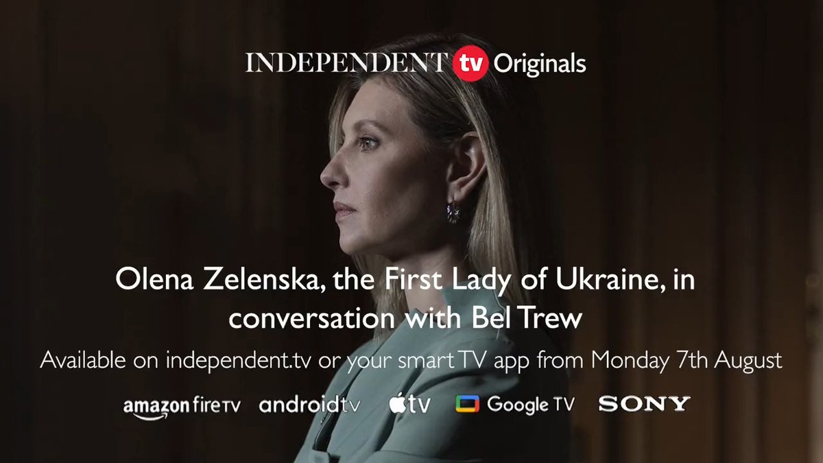 The First Lady of Ukraine, Olena Zelenska, has spoken to Independent TV about her work rebuilding Ukraine in the middle of war, the pressures on her family and concerns for the future of her country. Read Bel Trew's full interview here: