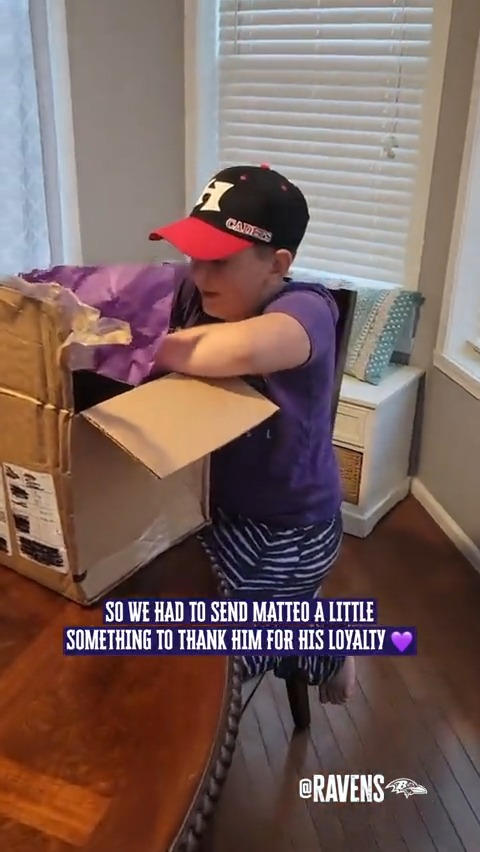 You may remember our guy Matteo up in Buffalo… We had a little surprise for him courtesy of Ro and Lamar Jackson 💜
