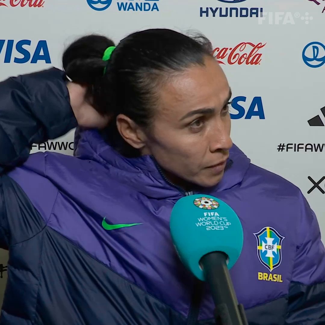 Looking to the future, a tearful Marta asks Brazil fans of one thing. 🇧🇷😢 #FIFAWWC | #BeyondGreatness