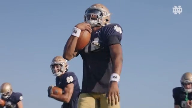 Our guy Braylon James providing the sounds for practice 🤩 It’s different over here 🫡 #GoIrish☘️