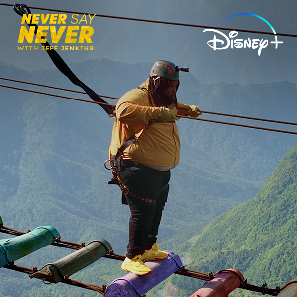 Join Jeff Jenkins as he takes a step above his comfort zone – 2,000 feet high! #NeverSayNever with Jeff Jenkins is now streaming on #DisneyPlus.