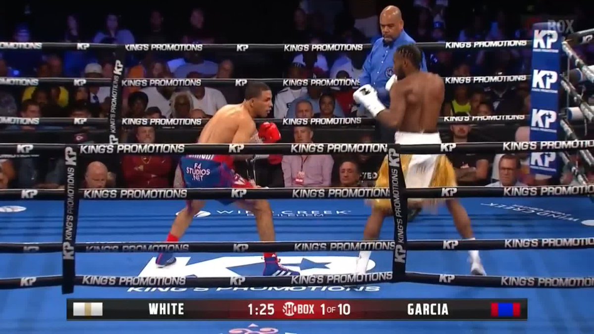 OH MY 😳 Jordan White scores a stunning first-round KO of Garcia with a quick left hand 💥 #SHOBOX #WhiteGarcia